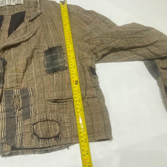 Magnolia Pearl Boro Patchwork Plaid Cropped Jacket – Rare & Authentic - Picture 9 of 11